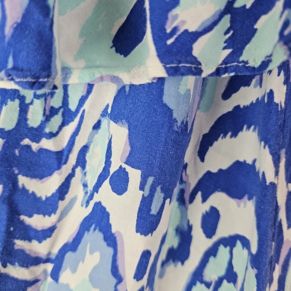Lilly Pulitzer Quincy Serene Blue Tropi Call Me Dress Womens XS Engineered Print - Picture 4 of 7
